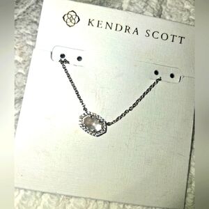 Kendra Scott Chelsea Rhodium & Clear Necklace